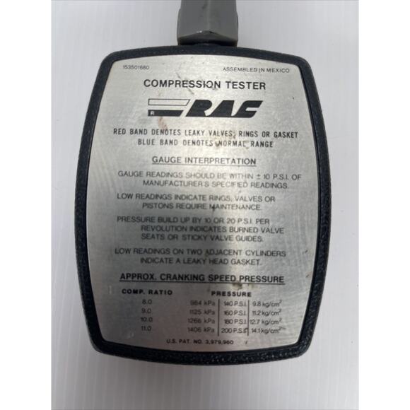 Vintage RAC Rotating Dial Engine Compression Tester Model 1535 - Picture 5 of 8